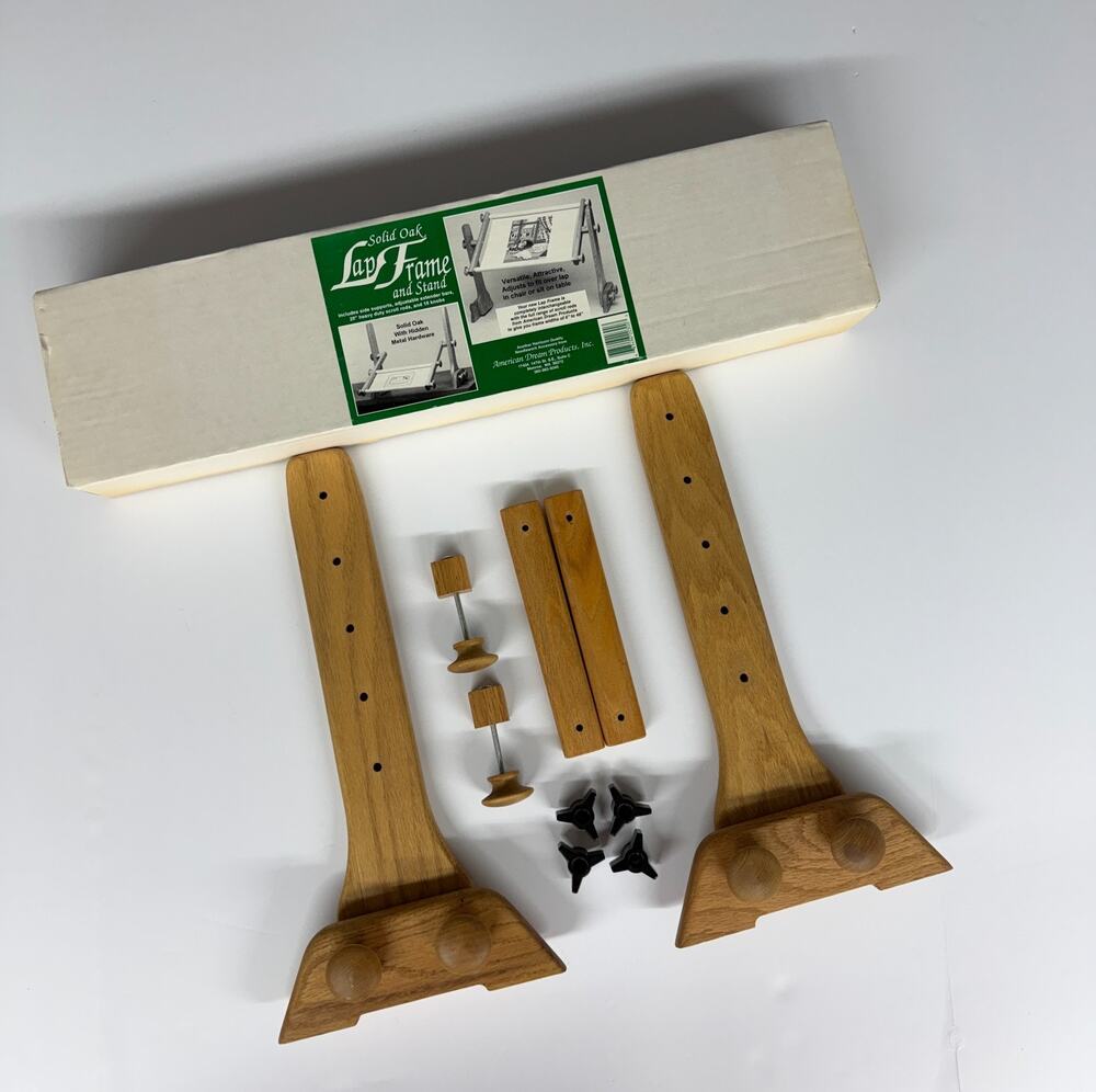 American Dream Products Solid Oak Lap Frame Stand Parts Base Side Supports Knobs